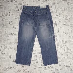 Vintage Y2K Raw edge denim carpenter 2000s baggy fade pants